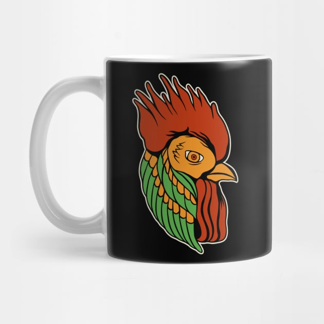 Rooster Flash Tattoo by growingartwork